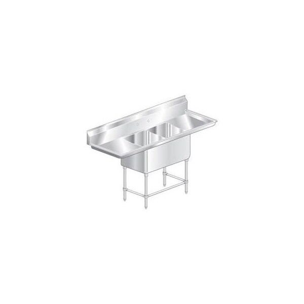 Aero Aero Manufacturing Company Two Bowl Aerospec SS NSF Sink w/ Two 24'W Drainboards 2F2-3020-24LR - main